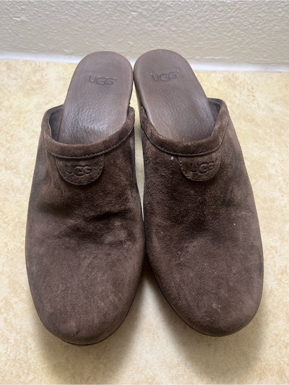 UGG Women’s Chocolate Brown Suede Clog Heels
